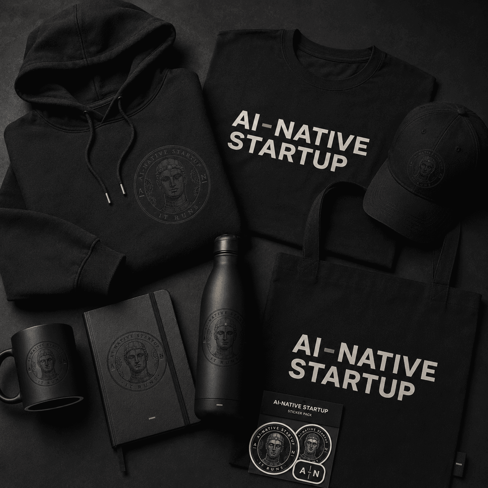 The AI-NATIVE STARTUP collection — charcoal