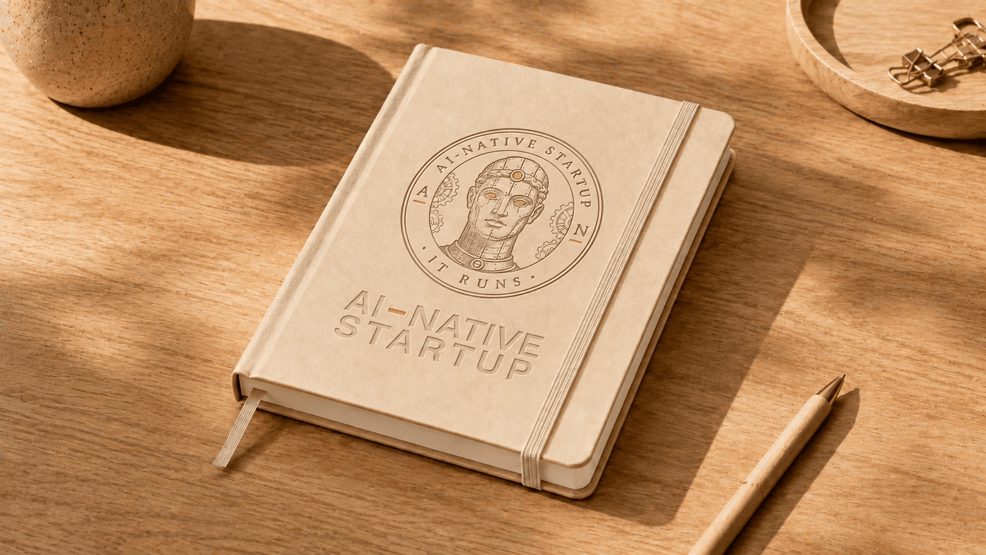 AI-NATIVE STARTUP Dot-Grid Notebook — oat, view 1